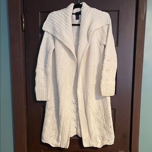 The Limited Cream Wool Blend Cardigan Sweater Jacket